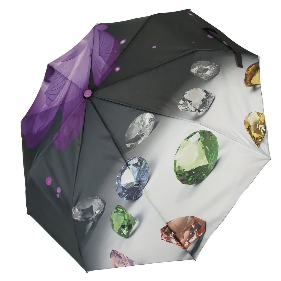 Женский зонтик полуавтомат "Calm Rain", на 9 спиц, фиолетовый,125-1  125-1 фото | ANANASKO