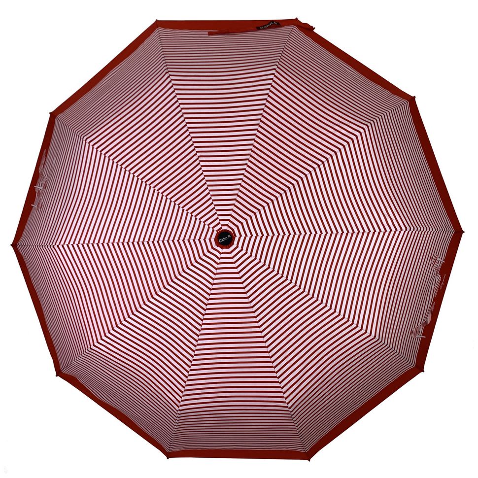 Жіноча парасоля-напівавтомат в смужку, Calm Rain, червоний, 220-4  220-4 фото | ANANASKO