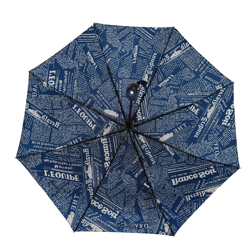 Женский зонт полуавтомат Max на 8 спиц "News", синий, 2008-4  2008-4 фото | ANANASKO