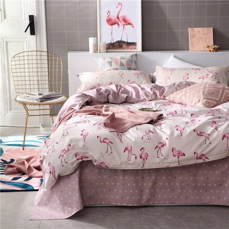 Комплект постельного белья двуспальный на резинке Фламинго Бязь Голд Ananasko 14485 140 ниток/см² 14485(2,0) фото | ANANASKO