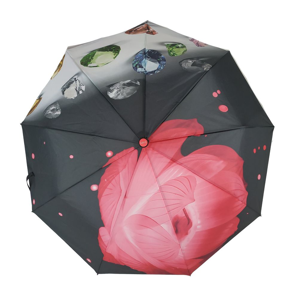 Жіноча парасоля напівавтомат "Calm Rain", на 9 спиць, рожевий колір, 125-2  125-2 фото | ANANASKO