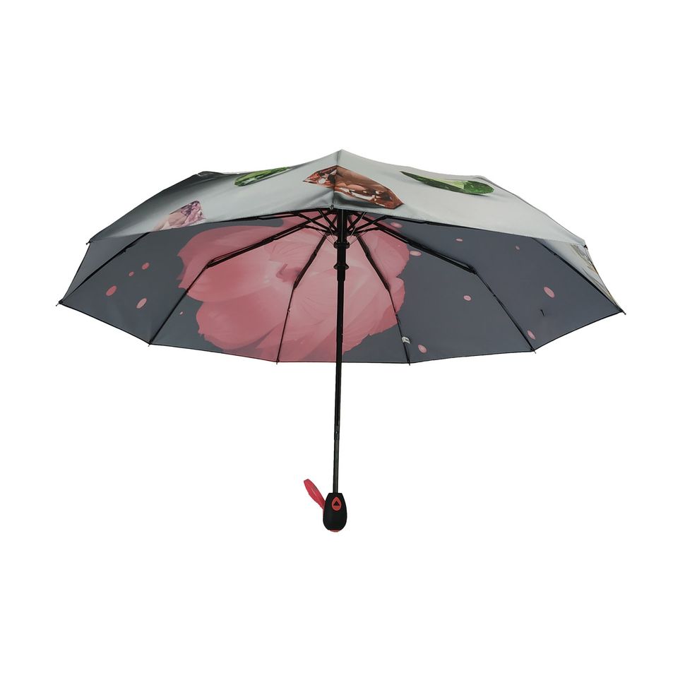 Женский зонтик полуавтомат "Calm Rain", на 9 спиц, розовый, 125-2  125-2 фото | ANANASKO