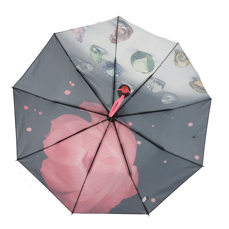 Женский зонтик полуавтомат "Calm Rain", на 9 спиц, розовый, 125-2  125-2 фото | ANANASKO