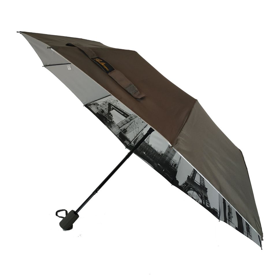 Жіноча парасоля напівавтомат Bellissimo з візерунком зсередини, коричневий, 18315-2  18315-2 фото | ANANASKO