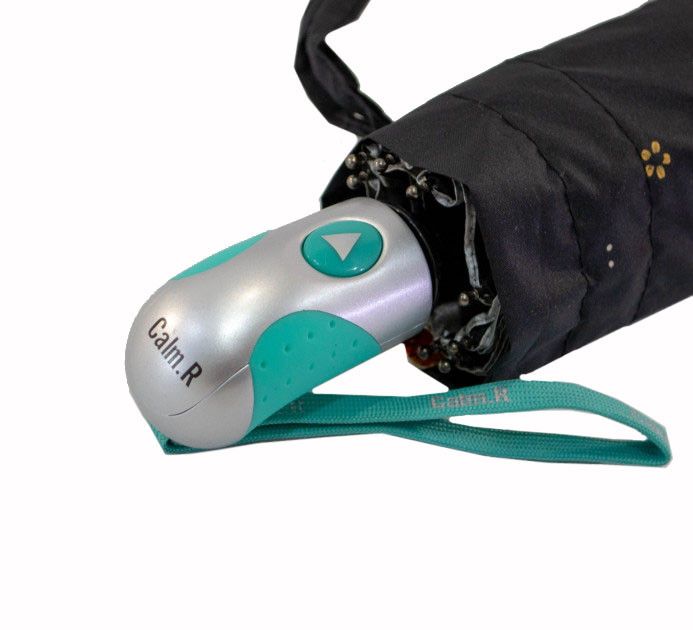 Женский зонт-полуавтомат с серебристым напылением от Max, бирюзовая ручка, 124-2  124-2 фото | ANANASKO
