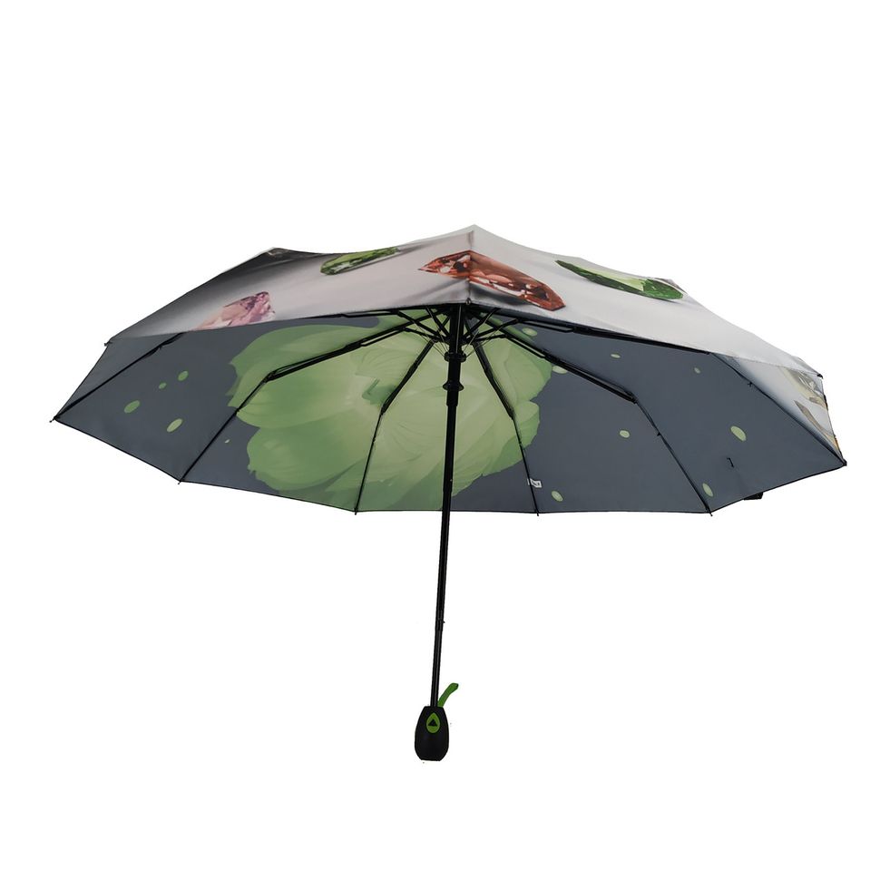 Женский зонтик полуавтомат "Calm Rain", модель "Brilliant" на 9 спиц, салатовый, 125-3  125-3 фото | ANANASKO