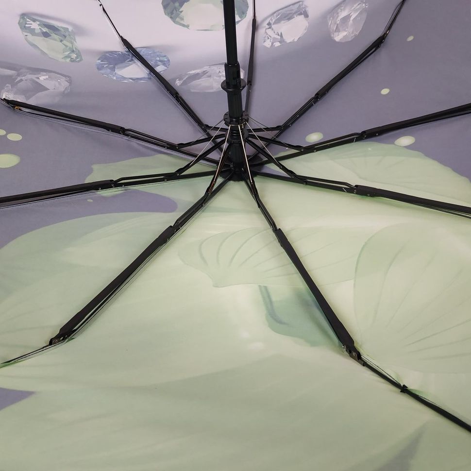 Женский зонтик полуавтомат "Calm Rain", модель "Brilliant" на 9 спиц, салатовый, 125-3  125-3 фото | ANANASKO