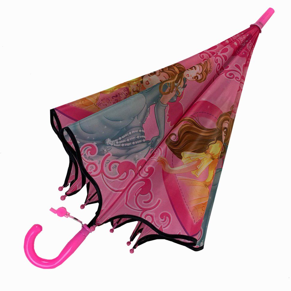 Яркий детский зонт трость, Flagman с принцессами, розовый, 601А-3  601А-3 фото | ANANASKO