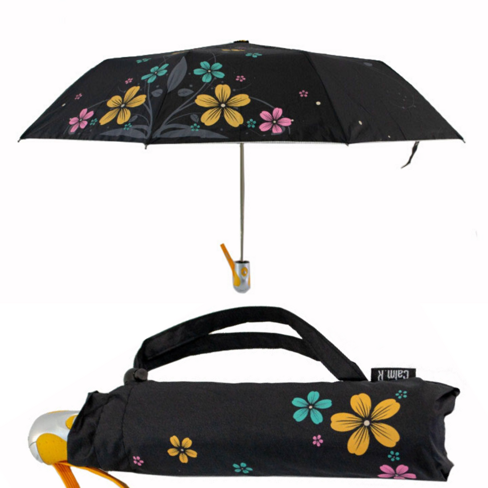 Женский зонт-полуавтомат с серебристым напылением от Max, жетлая ручка, 124-3  124-3 фото | ANANASKO