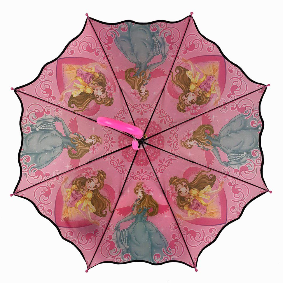 Яркий детский зонт трость, Flagman с принцессами, розовый, 601А-3  601А-3 фото | ANANASKO