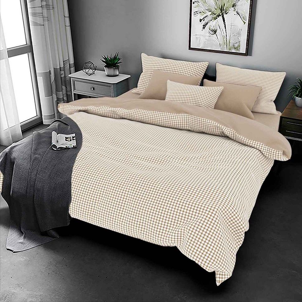 Комплект постельного белья двуспальный на резинке Бязь Голд Ananasko 148052 115 г/м² 148052(2,0) фото | ANANASKO