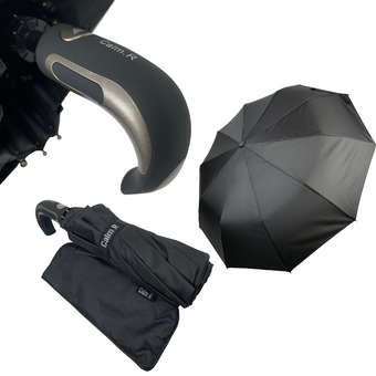 Мужской складной зонт-полуавтомат на 10 спиц от Calm Rain, черный, 347-1 за 552 грн