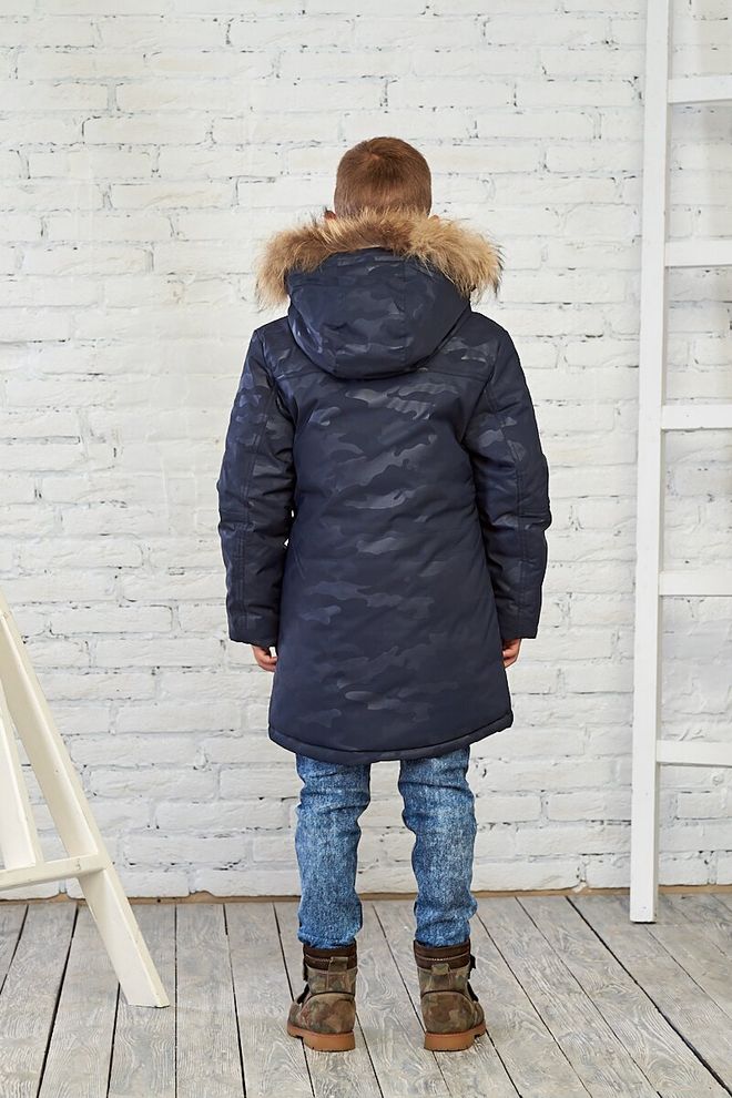 Зимова камуфляжна куртка на хлопчика 152  18881(Синий камуфляж) фото | ANANASKO