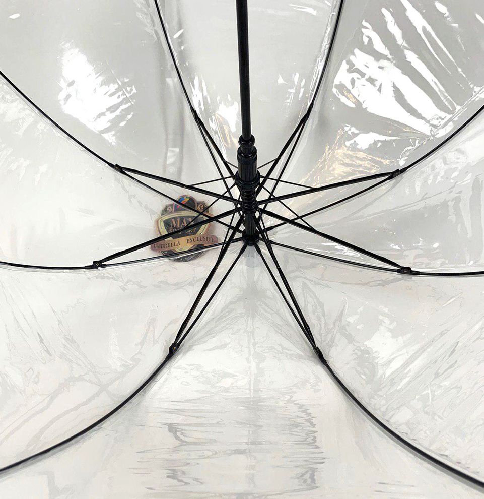 Детский прозрачный зонт трость от Max Comfort с белой ручкой, 027-1  027-1 фото | ANANASKO