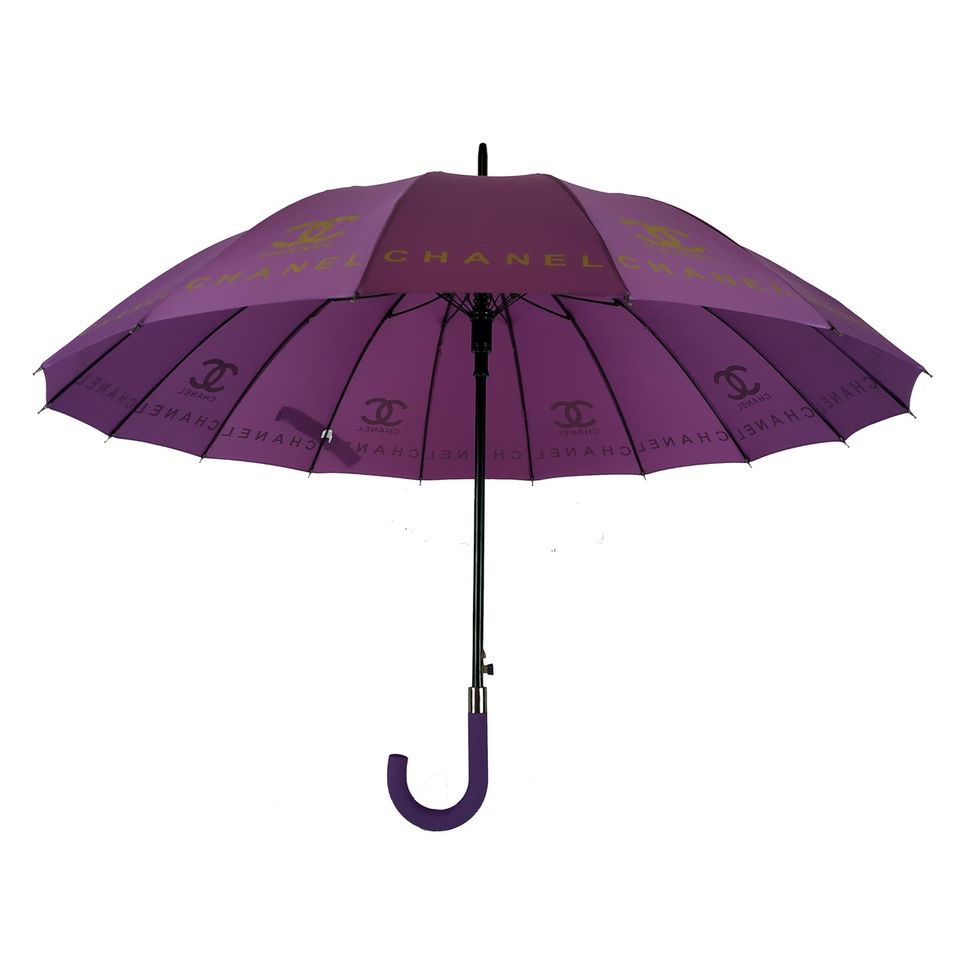 Жіноча парасоля-тростина з логотипами брендів, напівавтомат від фірмм "MAX", фіолетовий, 1001-2  1001-2 фото | ANANASKO