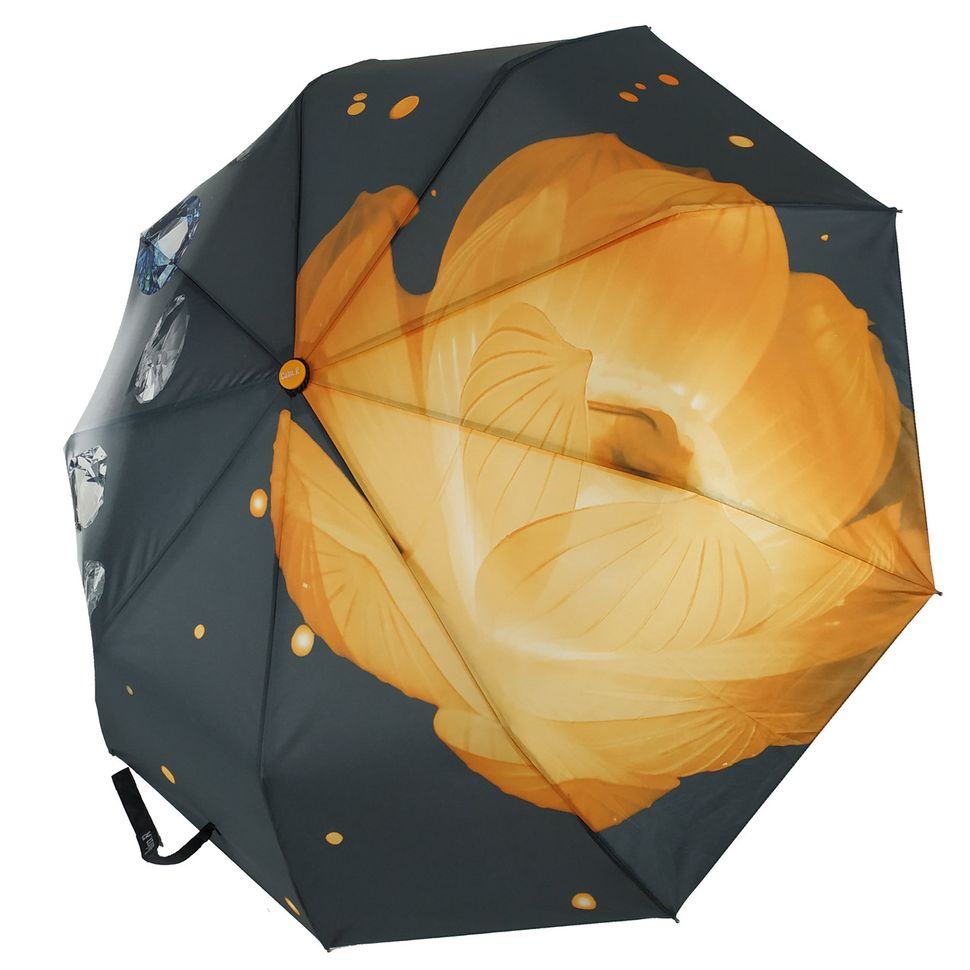 Жіноча парасоля напівавтомат "Calm Rain", на 9 спиць, помаранчевий, 125-5  125-5 фото | ANANASKO