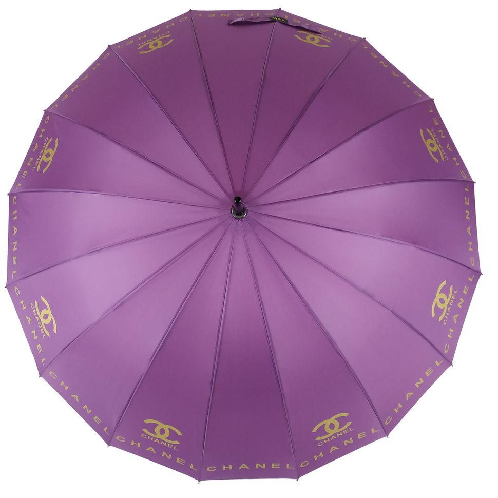 Жіноча парасоля-тростина з логотипами брендів, напівавтомат від фірмм "MAX", фіолетовий, 1001-2  1001-2 фото | ANANASKO