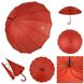 Жіноча парасоля-тростина з логотипами брендів, напівавтомат, червоний, 1001-5 1001-5 фото 2 | ANANASKO