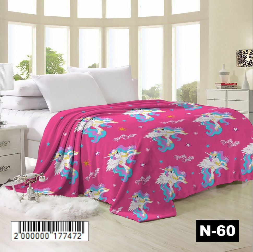 Покривало на ліжко односпальне 150х210 з єдинорогом Ananasko P060  P060(1,5) фото | ANANASKO