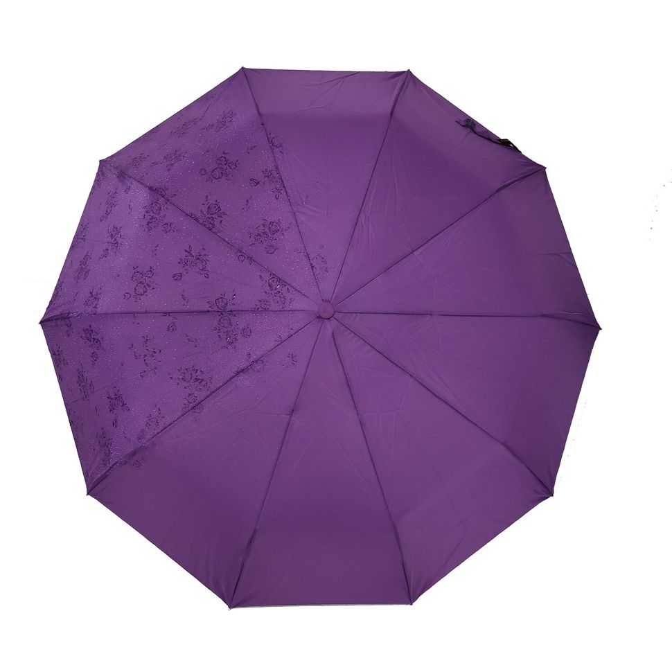 Женский зонт-полуавтомат на 10 спиц Bellisimo "Flower land", проявка, фиолетовый цвет, 461-2  461-2 фото | ANANASKO