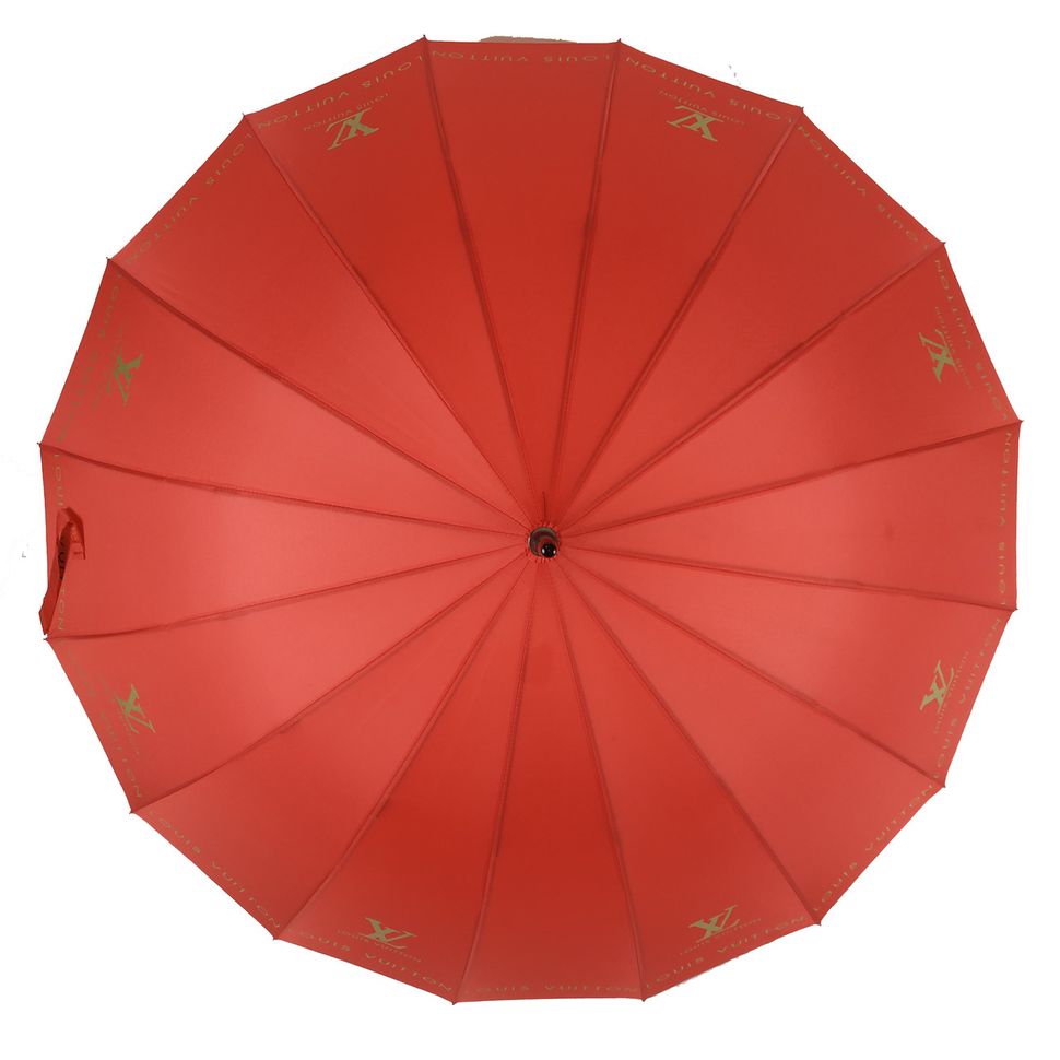 Женский зонт-трость с логотипами брендов, полуавтомат, красный, 1001-5  1001-5 фото | ANANASKO