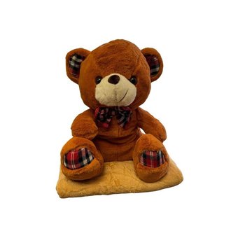 Детский плед 150х120 см с игрушкой Медвежонок рыжий Ananasko P327  P327 фото | ANANASKO