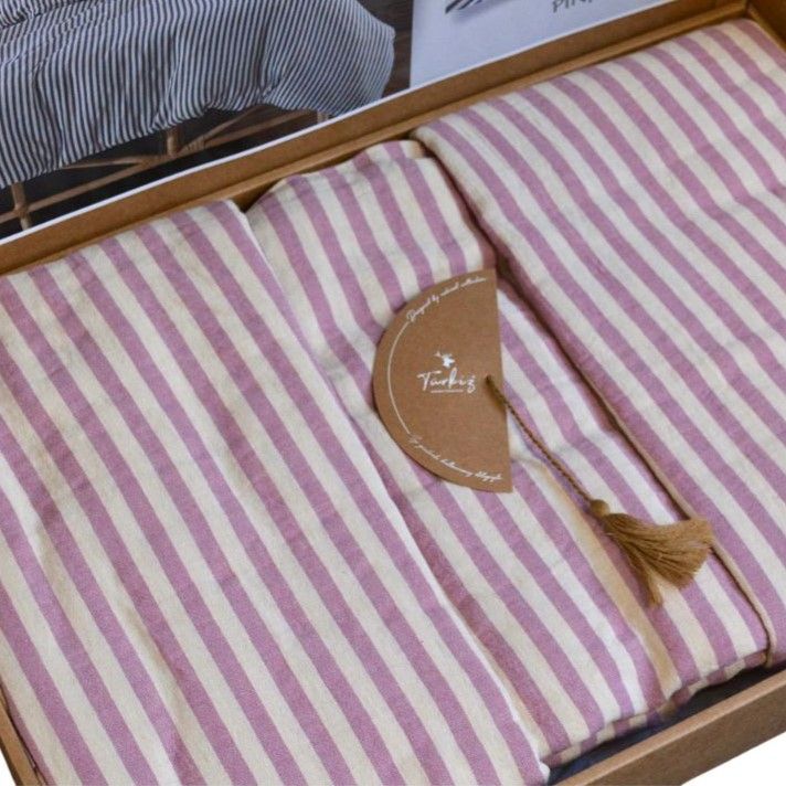 Комплект постельного белья двуспальный евро Вареный хлопок Ранфорс Kaine Pink Turkiz VB12 145 г/м² VB12(e) фото | ANANASKO