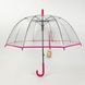 Детский прозрачный зонт трость от Max Comfort с розовой ручкой, 027-3 027-3 фото 1 | ANANASKO