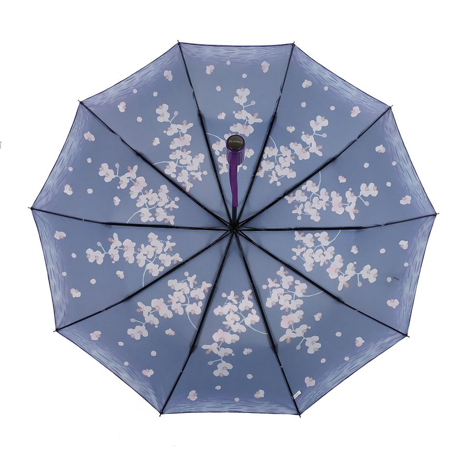 Жіночий автоматичний парасольку Flagman з орхідеями, модель "Lava", фіолетовий, 734-4  734-4 фото | ANANASKO