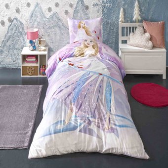 Детское постельное белье полуторное Ранфорс Disney Frozen Breezy TAC T31855   T31855 фото | ANANASKO
