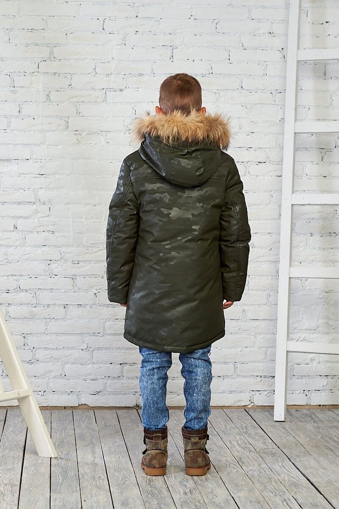 Зимова камуфляжна куртка на хлопчика 140  18882(Хаки камуфляж) фото | ANANASKO