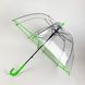 Детский прозрачный зонт трость от Max Comfort с салатовой ручкой, 027-4 027-4 фото 2 | ANANASKO