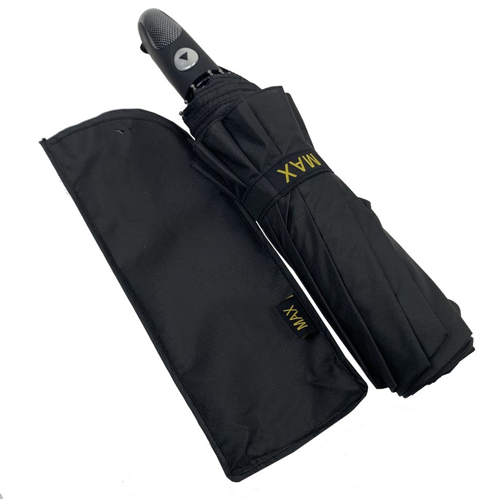 Мужской складной зонт-полуавтомат на 10 спиц от Max, черный, 261-1  261-1 фото | ANANASKO