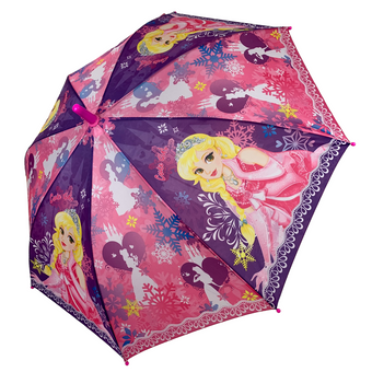 Дитяча парасолька-тростина з принцесами, напівавтомат від Paolo Rossi, рожевий з фіолетовим, 031-5 за 255 грн