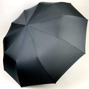 Мужской складной зонт-полуавтомат, с прямой ручкой от Flagman, есть антиветер, черный, fl530-1 за 492 грн