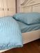 Комплект постельного белья двуспальный евро Страйп сатин Бирюзовый Ananasko 545210 545210(e) фото 3 | ANANASKO