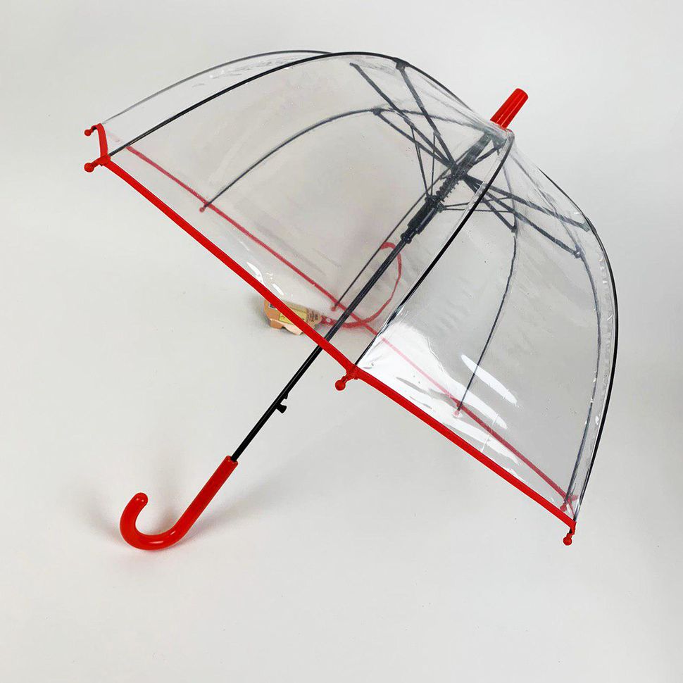 Дитяча прозора парасоля тростина від Max Comfort з червоною ручкою, 027-5  027-5 фото | ANANASKO