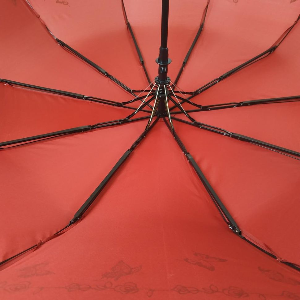 Жіноча парасоля напівавтомат Bellissimo на 10 спиць, бордовий, 18308-8  18308-8 фото | ANANASKO