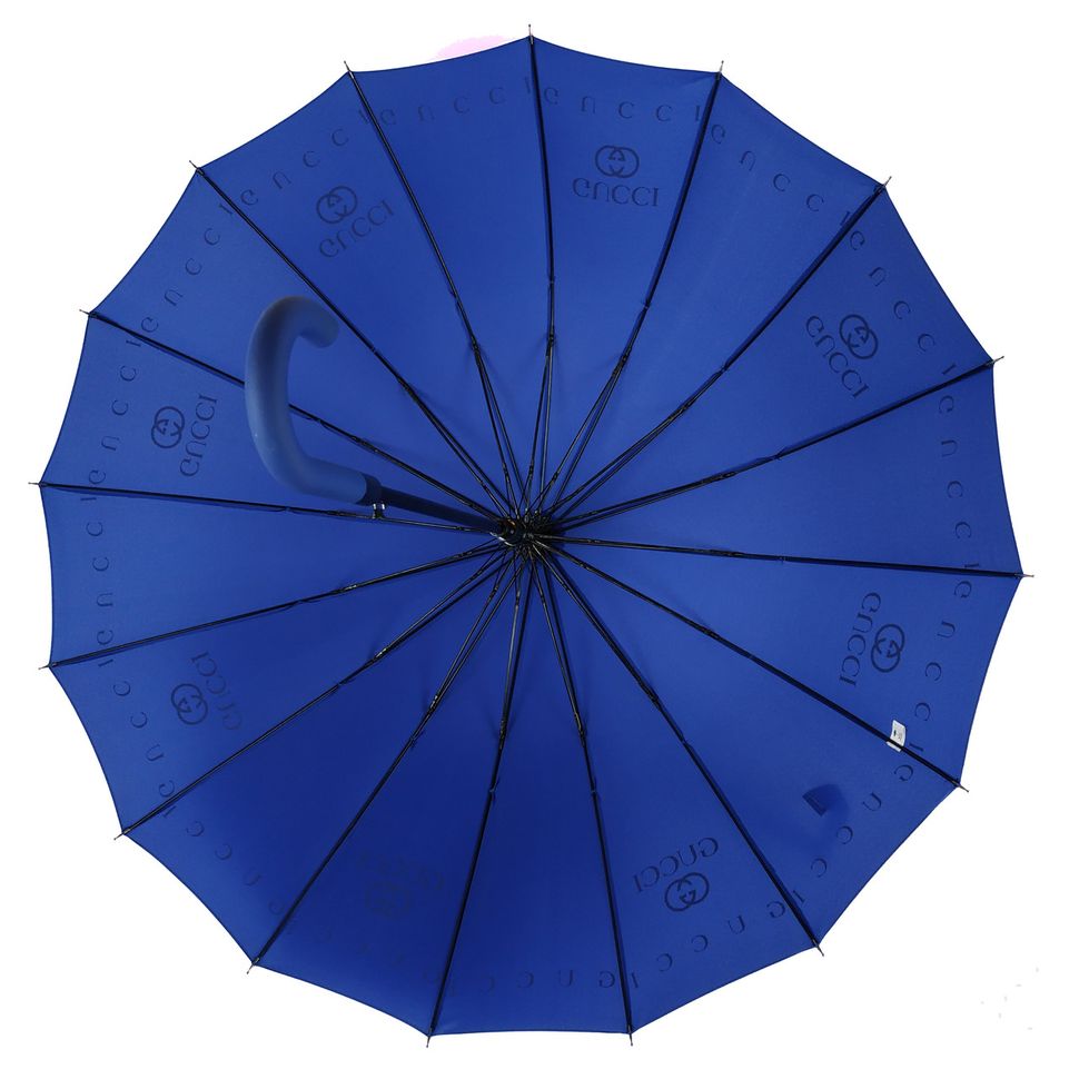 Жіноча парасоля-тростина з логотипами брендів, напівавтомат, синій, 1001-3  1001-3 фото | ANANASKO