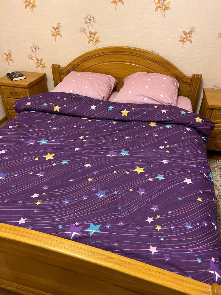 Комплект постельного белья двуспальный евро Звезды Бязь Голд Ananasko 157631 140 ниток/см² 157631(e) фото | ANANASKO