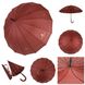 Жіноча парасоля-тростина з логотипами брендів, напівавтомат, бордовий, 1001-4 1001-4 фото 2 | ANANASKO