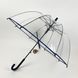 Детский прозрачный зонт трость от Max Comfort с синей ручкой, 027-6 027-6 фото 2 | ANANASKO