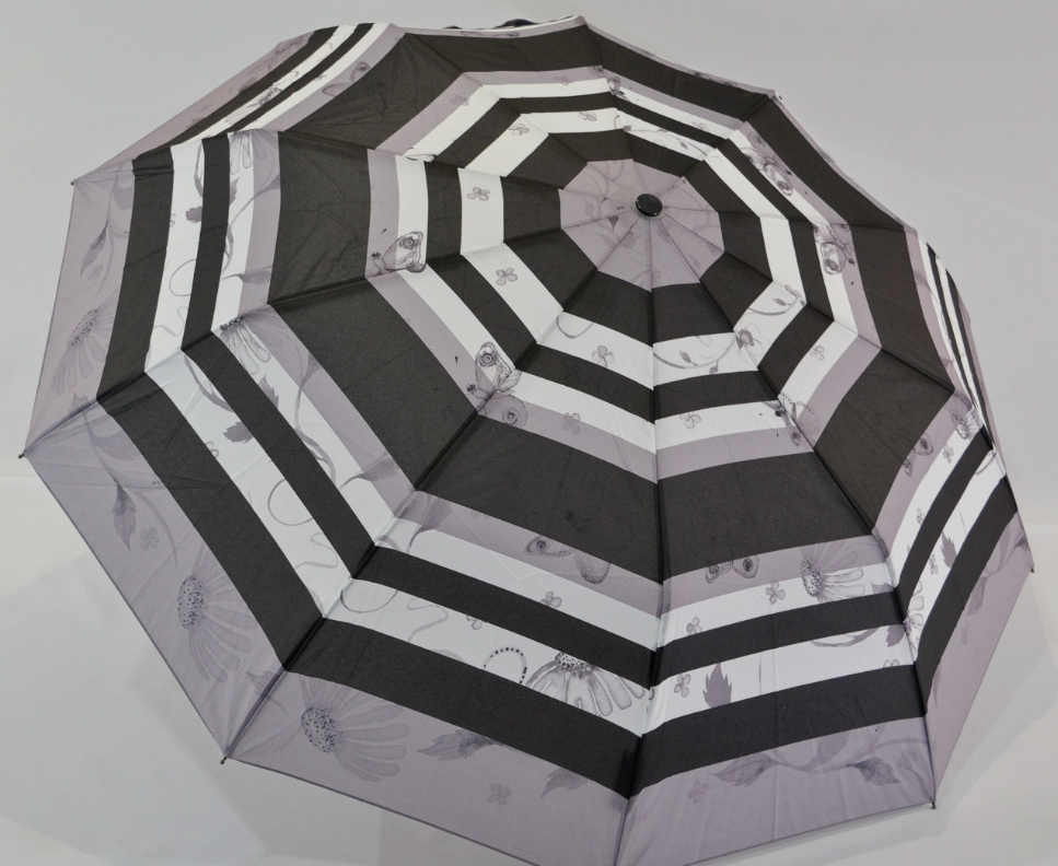 Жіноча парасолька-напівавтомат "Nature" на 10 спиць, від SL, сірий, 477-2  477-2 фото | ANANASKO