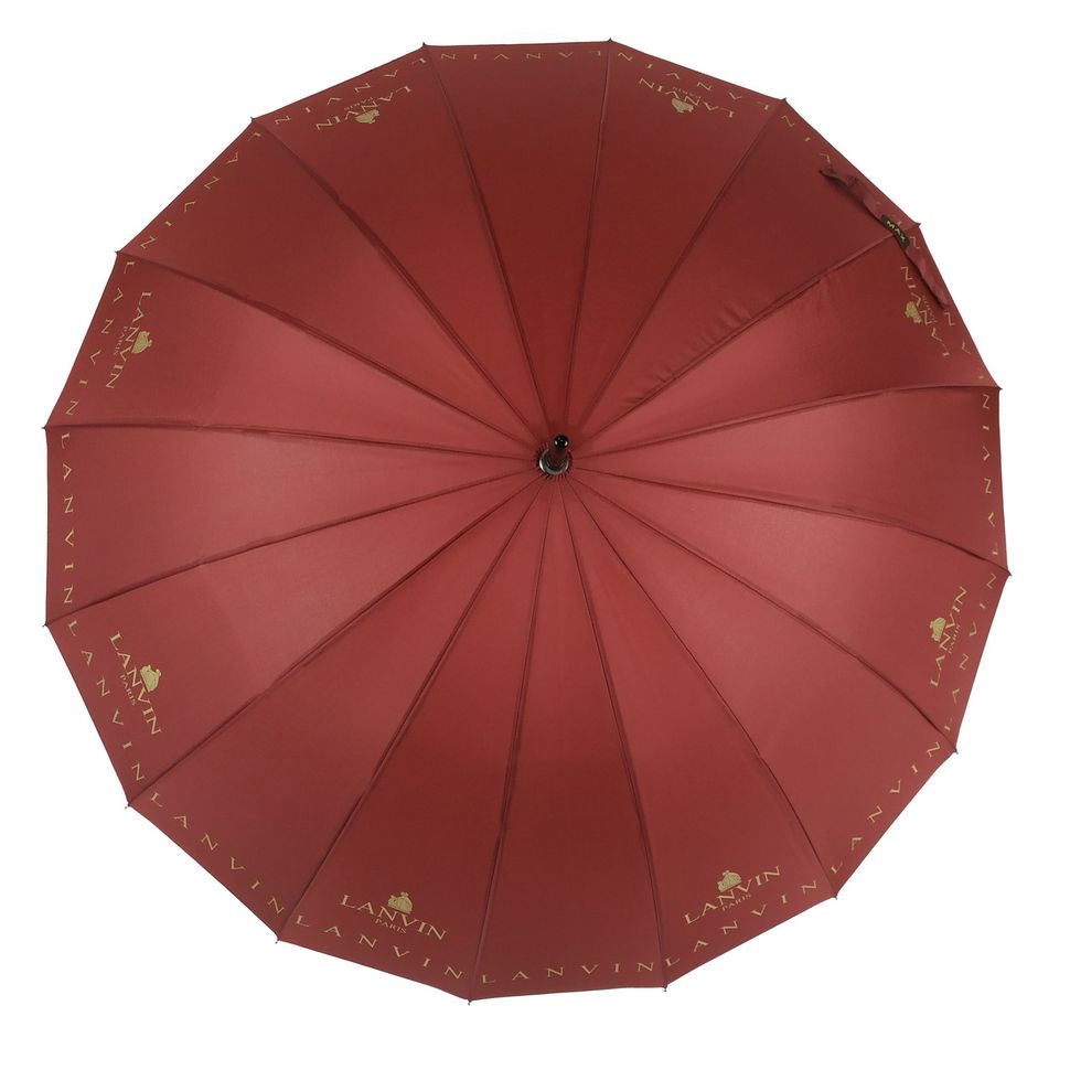 Жіноча парасоля-тростина з логотипами брендів, напівавтомат, бордовий, 1001-4  1001-4 фото | ANANASKO