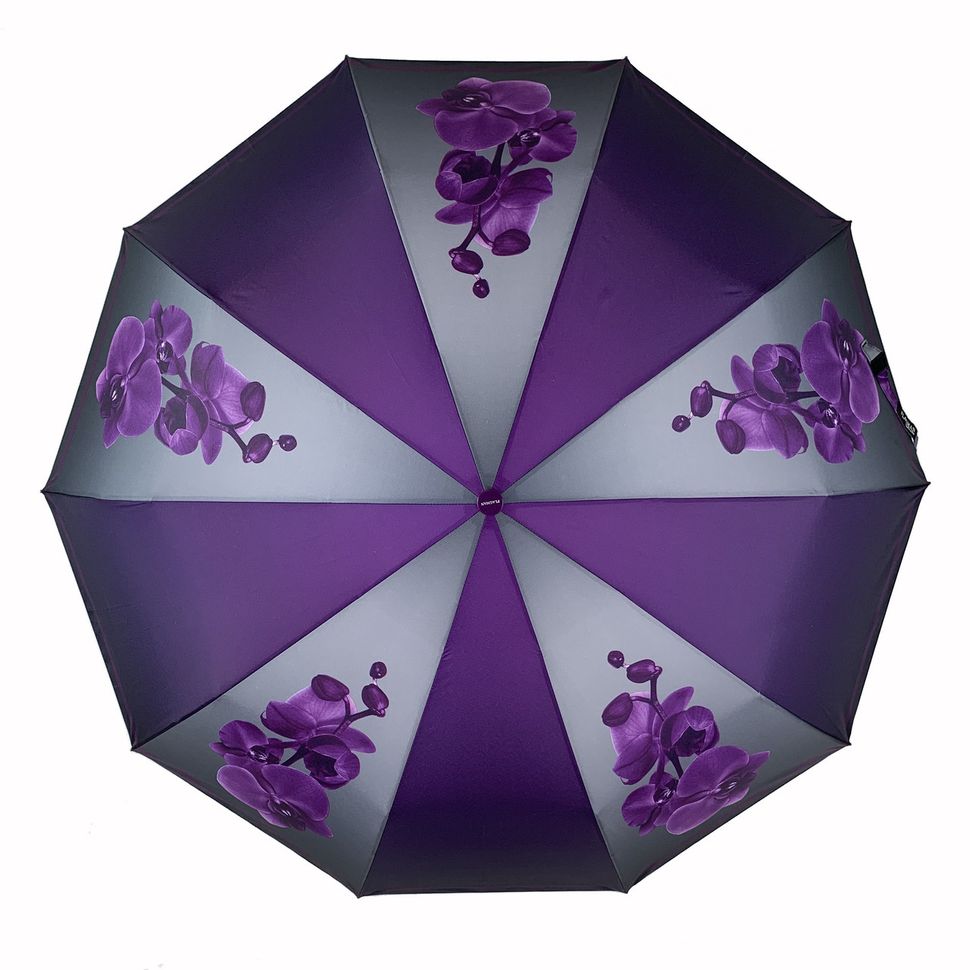 Женский зонт-полуавтомат c принтом орхидей от Flagman, фиолетовый, 509-5  509-5 фото | ANANASKO