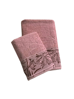 Набор полотенец для лица 90х45 см и тела 40х65 см розового цвета Ananasko PN(6)