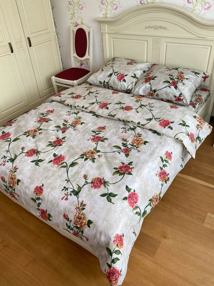 Комплект постельного белья двуспальный евро Бязь Полиэстер Ananasko 85010 90 ниток/см² 85010(e) фото | ANANASKO