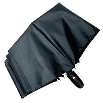Мужской складной зонт-полуавтомат с прямой ручкой на 8 спиц Flagman, есть антиветер, черный, fl709-1 за 440 грн