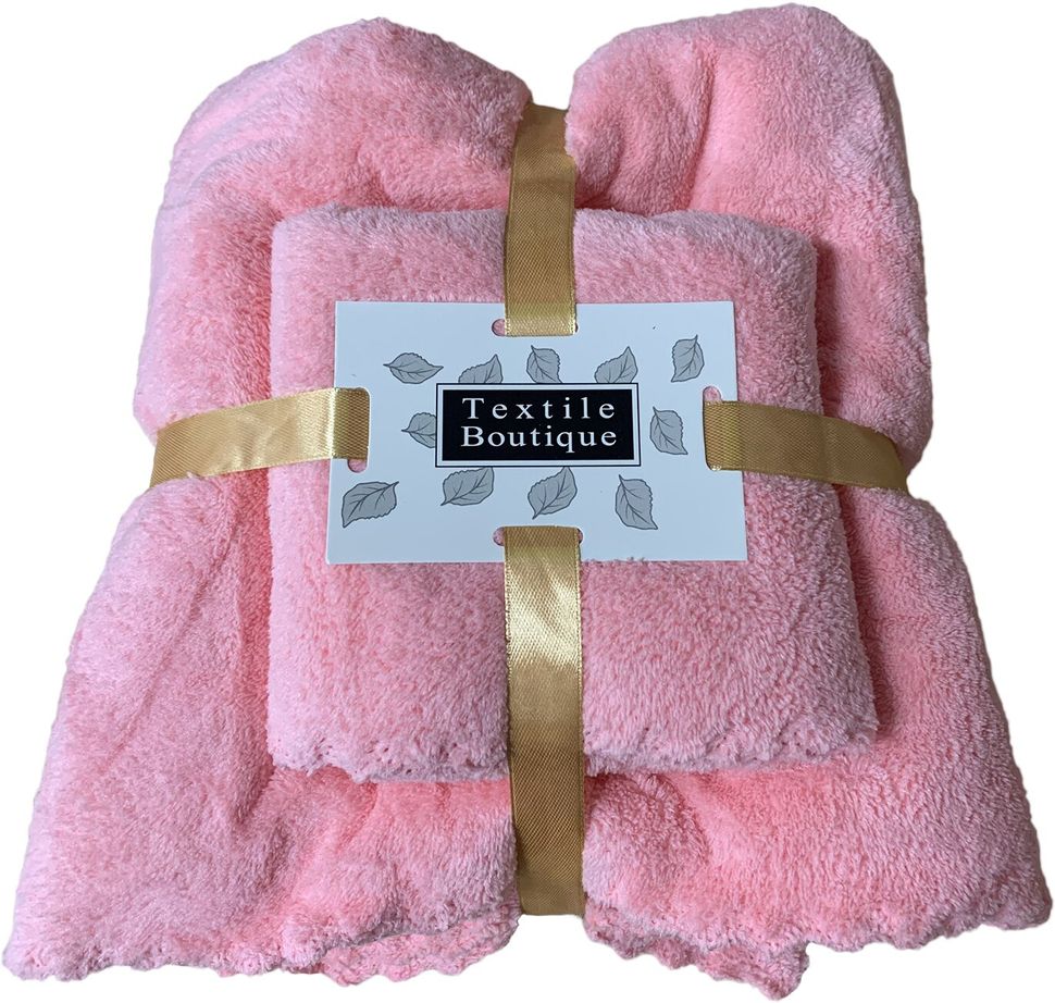 Набор полотенец (для лица и стандартное) розового цвета Ananasko FL20  FL20 фото | ANANASKO