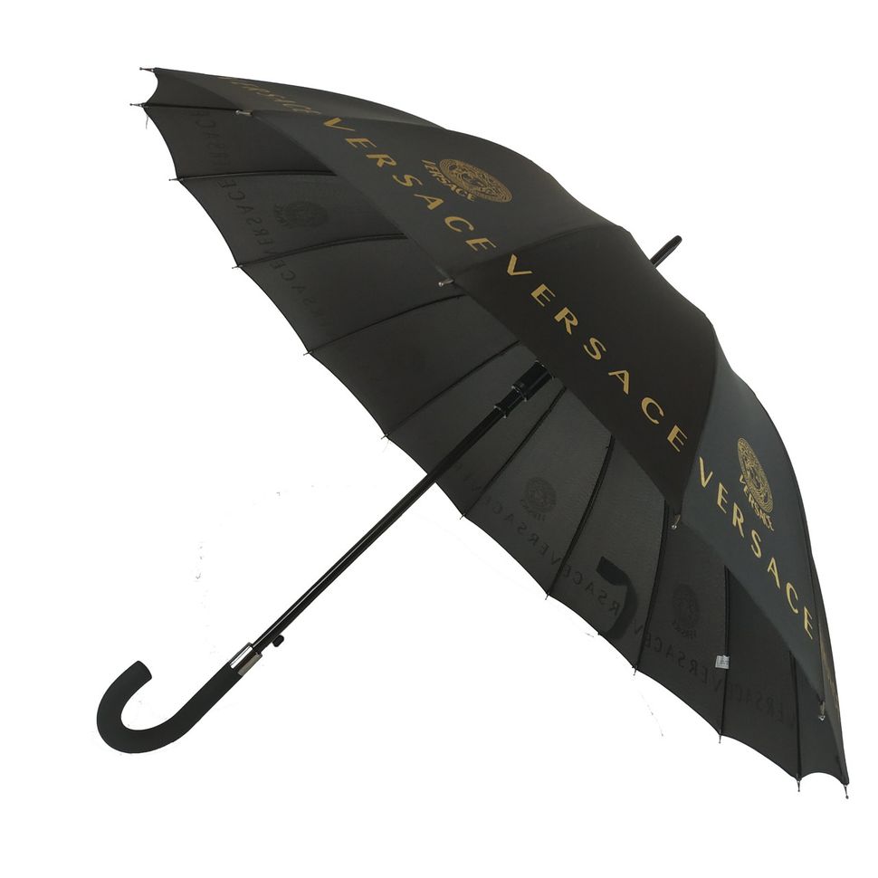 Жіноча парасоля-тростина з логотипами брендів, напівавтомат, чорний, 1001-6  1001-6 фото | ANANASKO